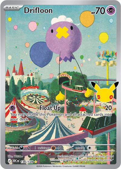 Drifloon ME: 30th Celebration (136/128) (Illustration Rare)