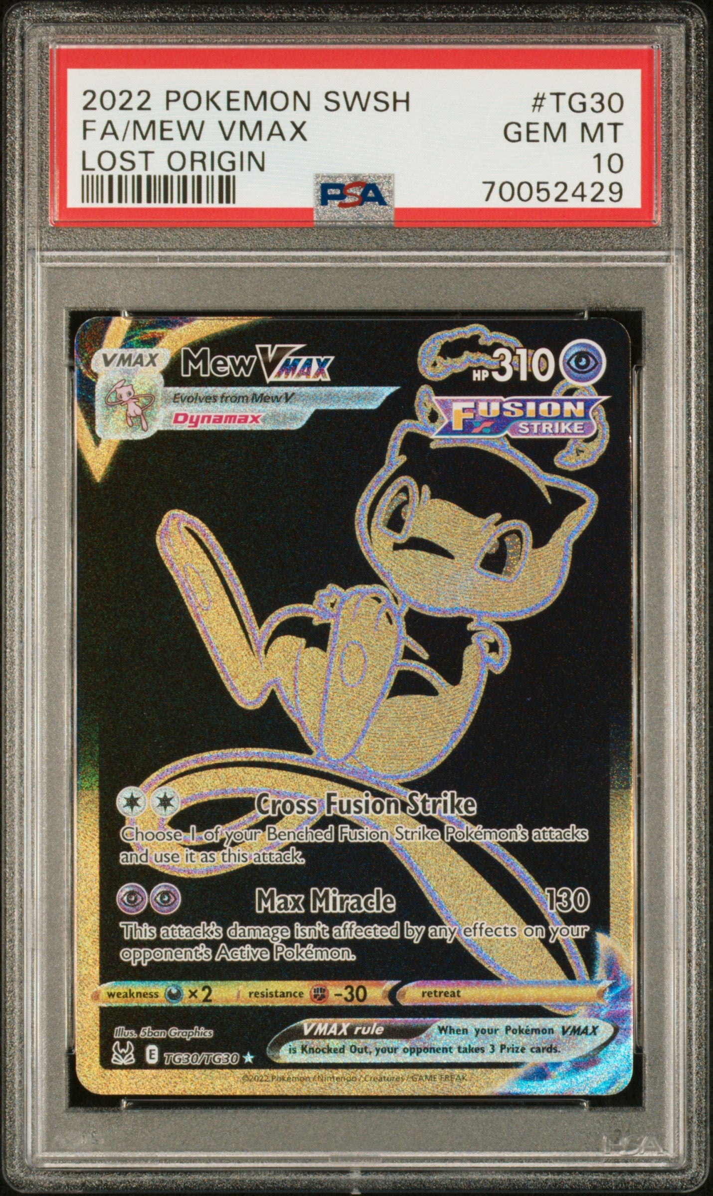 PSA 10 - Lost Origin - FA/Mew VMAX #TG30