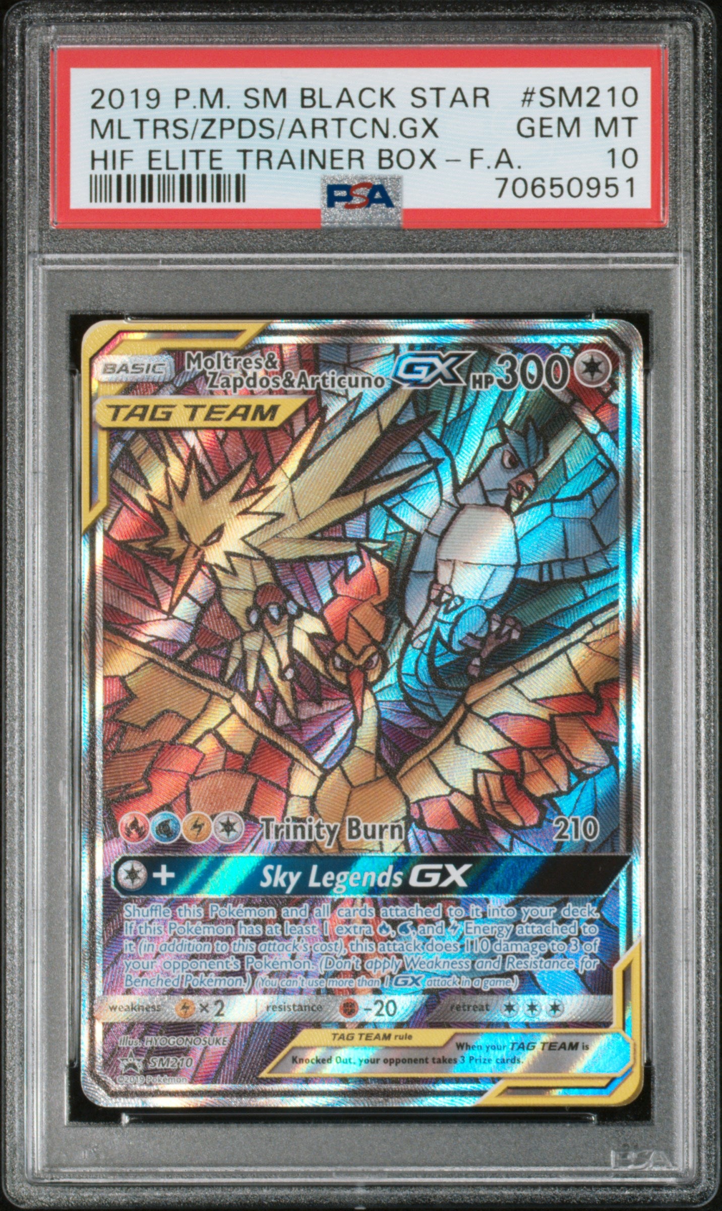 PSA 10 - HIDDEN FATES ETB - MLTRS/ZPDS/ARTCN.GX #SM210