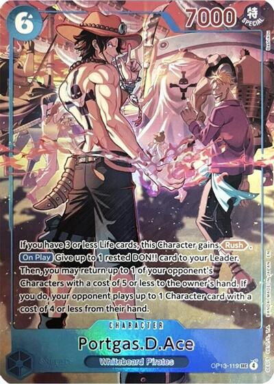 Portgas.D.Ace (English Version 3rd Anniversary Set) One Piece Promotion Cards (OP13-119) (Secret Rare)