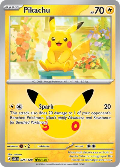 Pikachu ME: 30th Celebration (025/128) (Pikachu Rare)