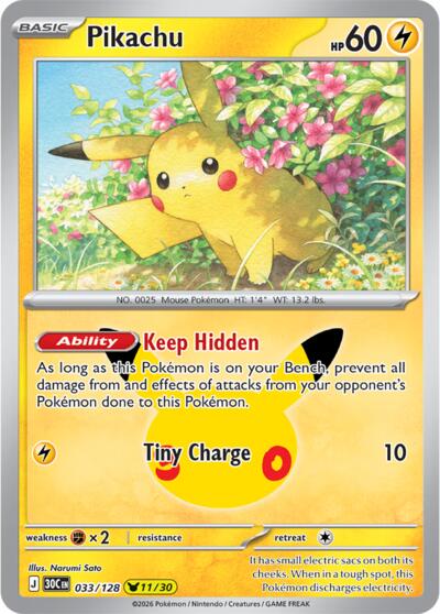 Pikachu ME: 30th Celebration (033/128) (Pikachu Rare)
