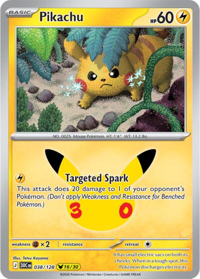 Pikachu ME: 30th Celebration (038/128) (Pikachu Rare)