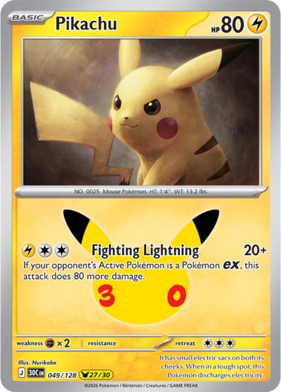Pikachu ME: 30th Celebration (049/128) (Pikachu Rare)