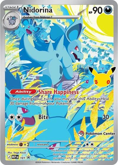 Nidorina (30th Celebration) (Pokemon Center Exclusive) ME: Mega Evolution Promo (101) (Promo)