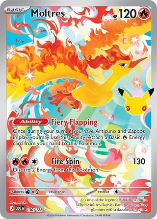 Moltres ME: 30th Celebration (130/128) (Illustration Rare)