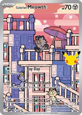 Galarian Meowth ME: 30th Celebration (141/128) (Illustration Rare)