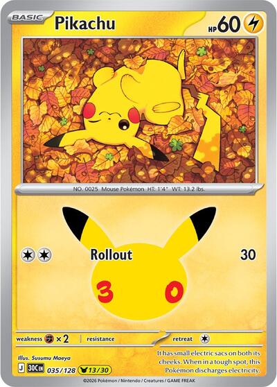 Pikachu ME: 30th Celebration (035/128) (Pikachu Rare)