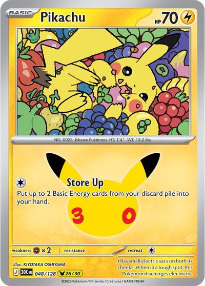 Pikachu ME: 30th Celebration (048/128) (Pikachu Rare)
