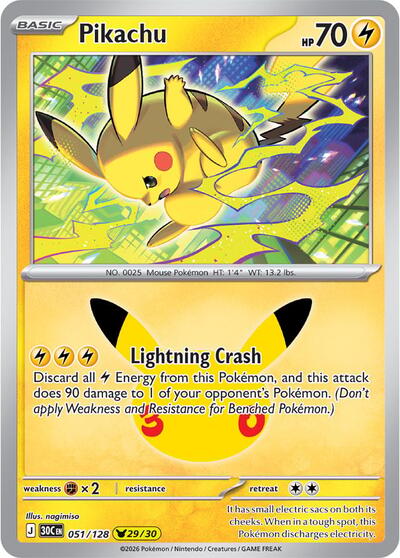 Pikachu ME: 30th Celebration (051/128) (Pikachu Rare)