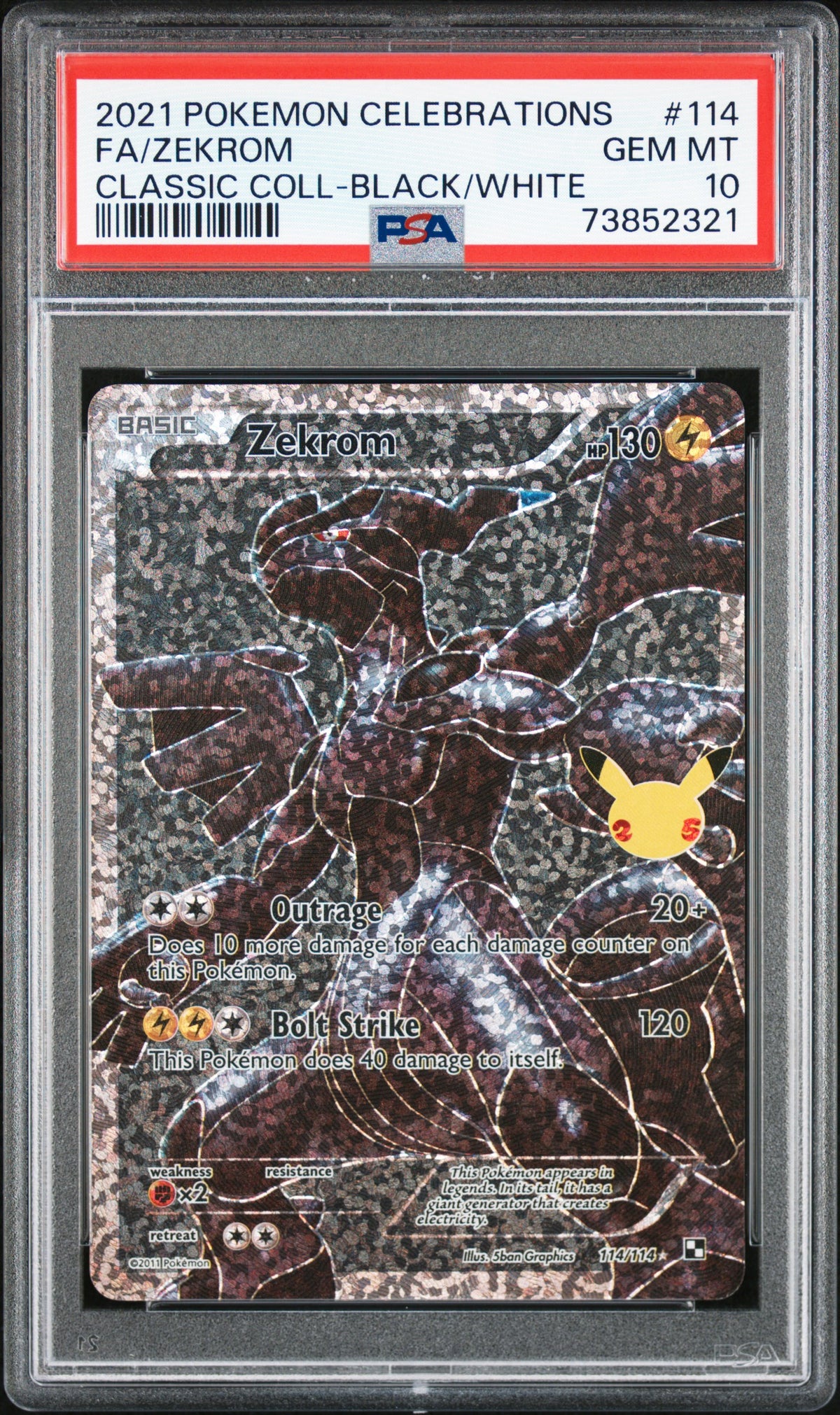 PSA 10 - Classic Coll - Black/White - Zekrom #114