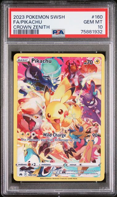 PSA 10 - Crown Zenith - Pikachu #160