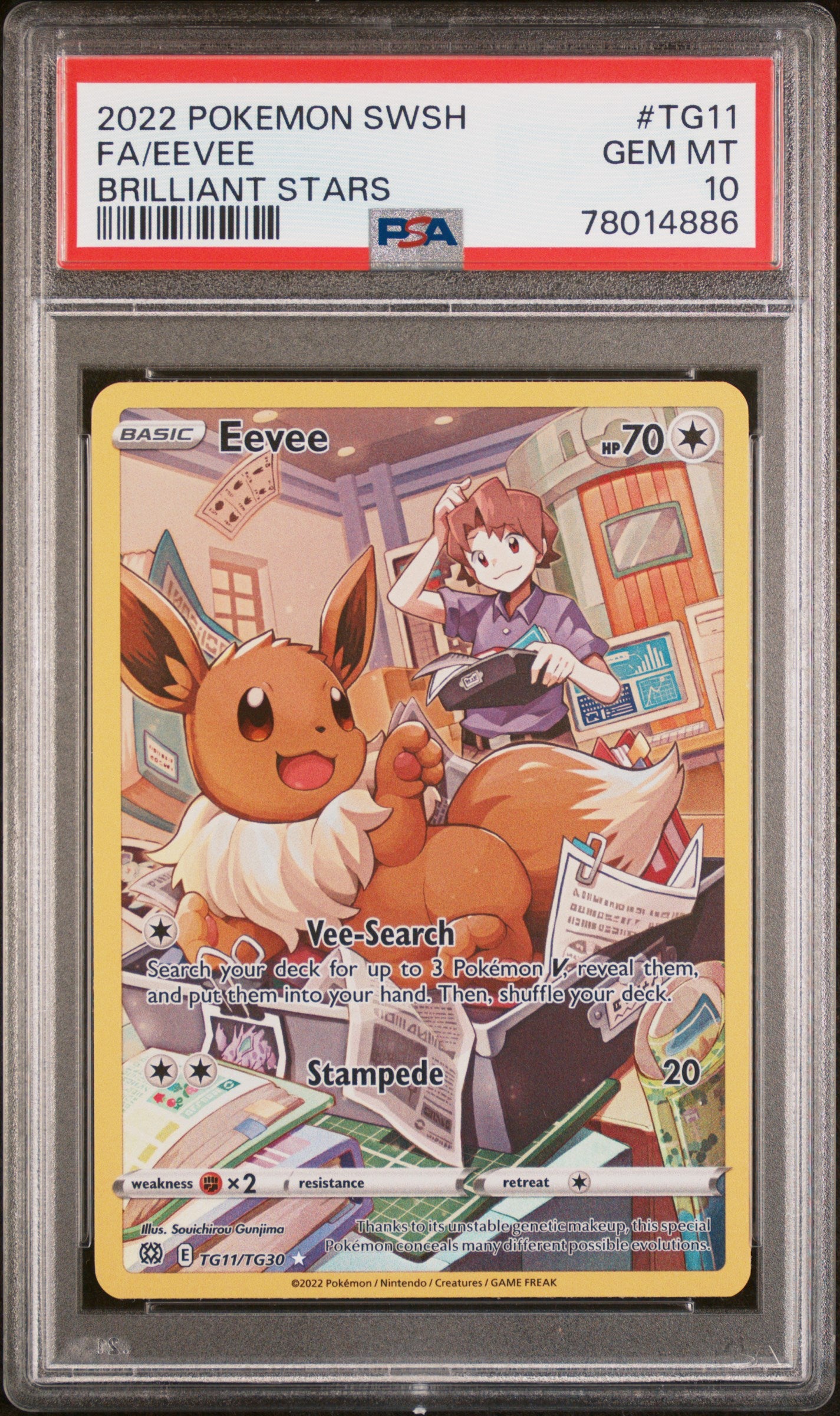 PSA 10 - Brilliant Stars - Eevee #TG11