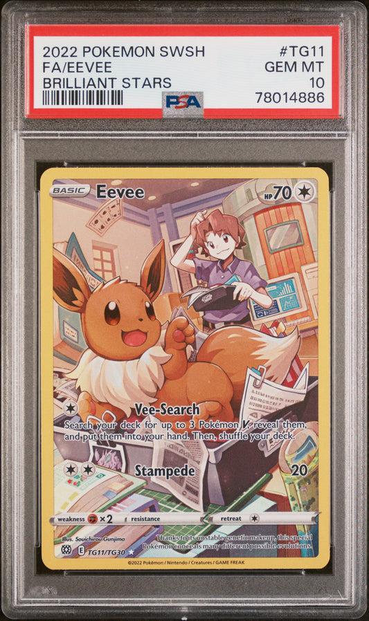 PSA 10 - Brilliant Stars - Eevee #TG11