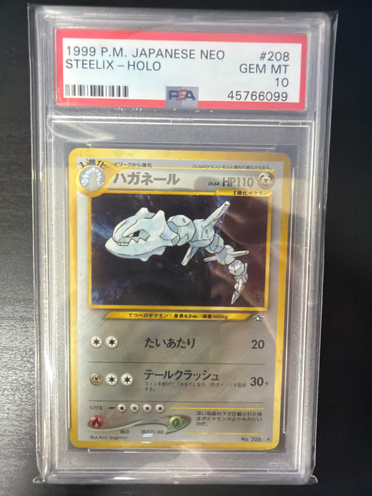 PSA 10 - JP Neo Holo - Steelix #208