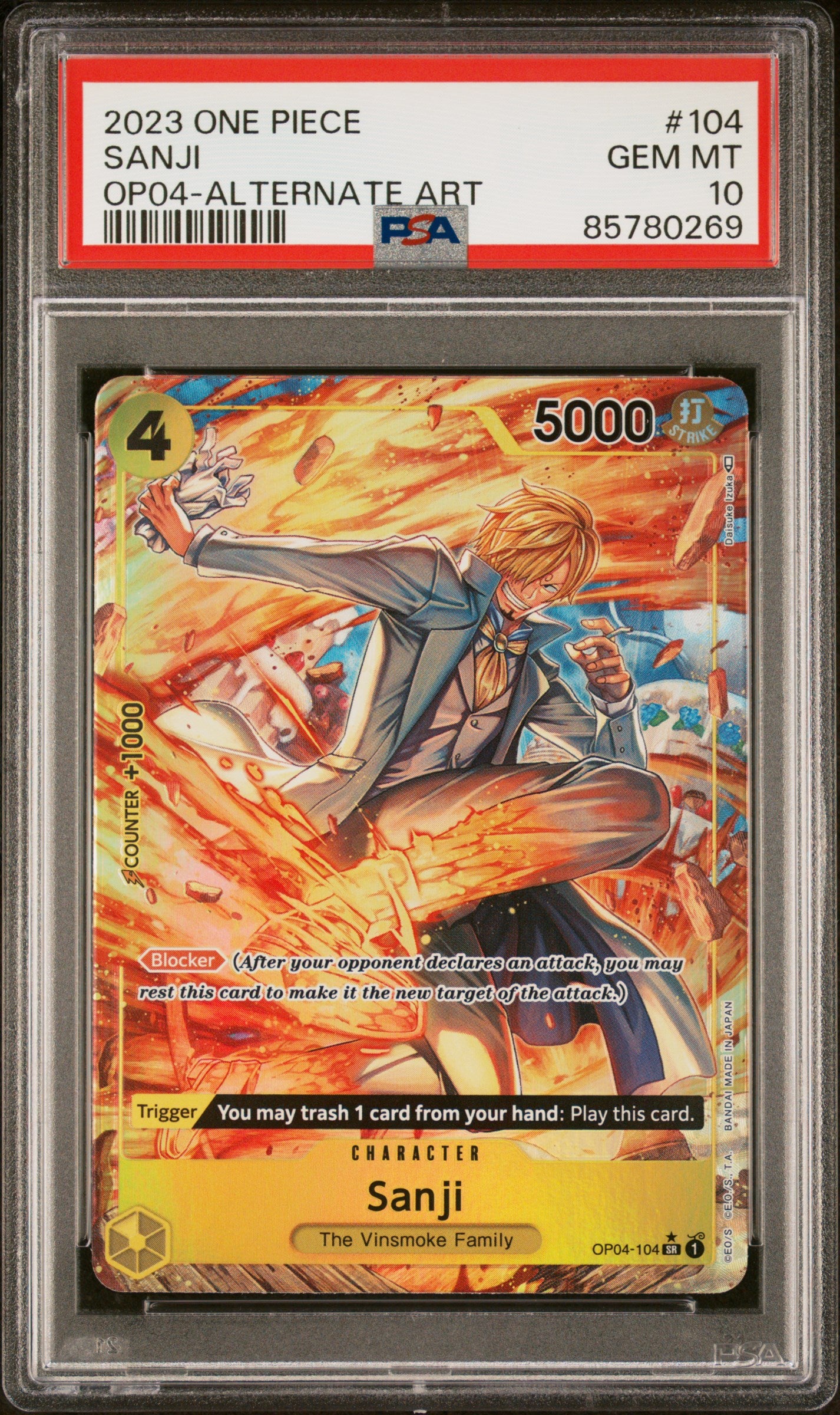 PSA 10 - OP04 - Alternate Art - Sanji #104