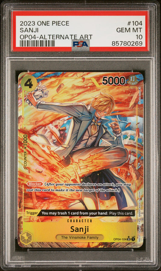 PSA 10 - OP04 - Alternate Art - Sanji #104