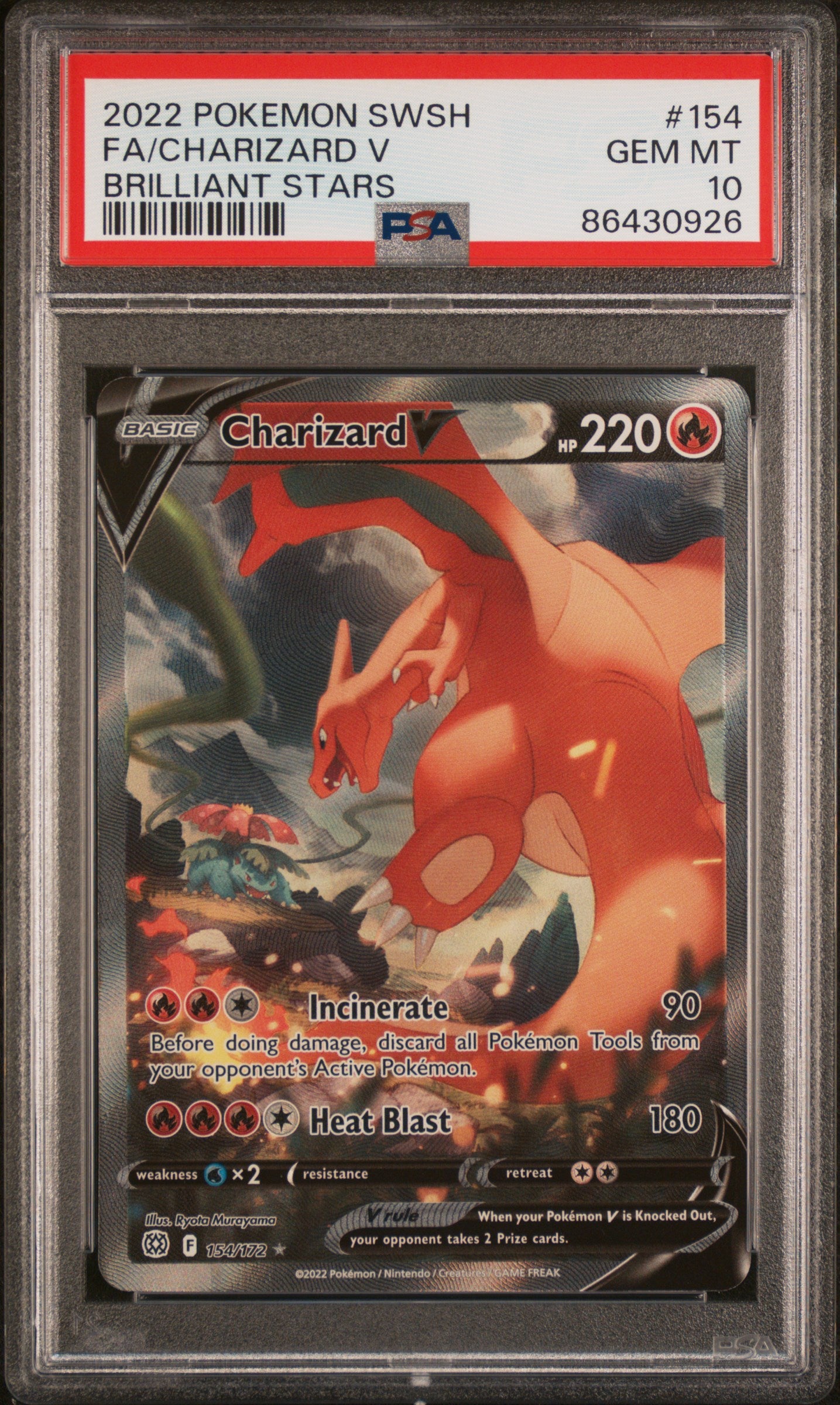 PSA 10 - Brilliant Stars - Charizard V #154
