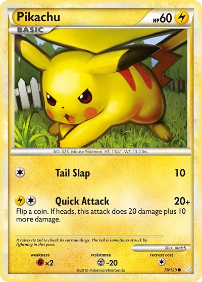 Pikachu HeartGold SoulSilver (78/123) (Common)