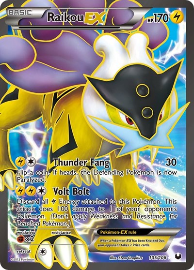 Raikou EX (105) (Full Art) Dark Explorers (105/108) (Ultra Rare)