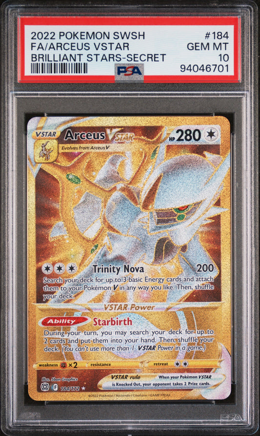 PSA 10 - Brilliant Stars - Secret - Arceus Vstar #184