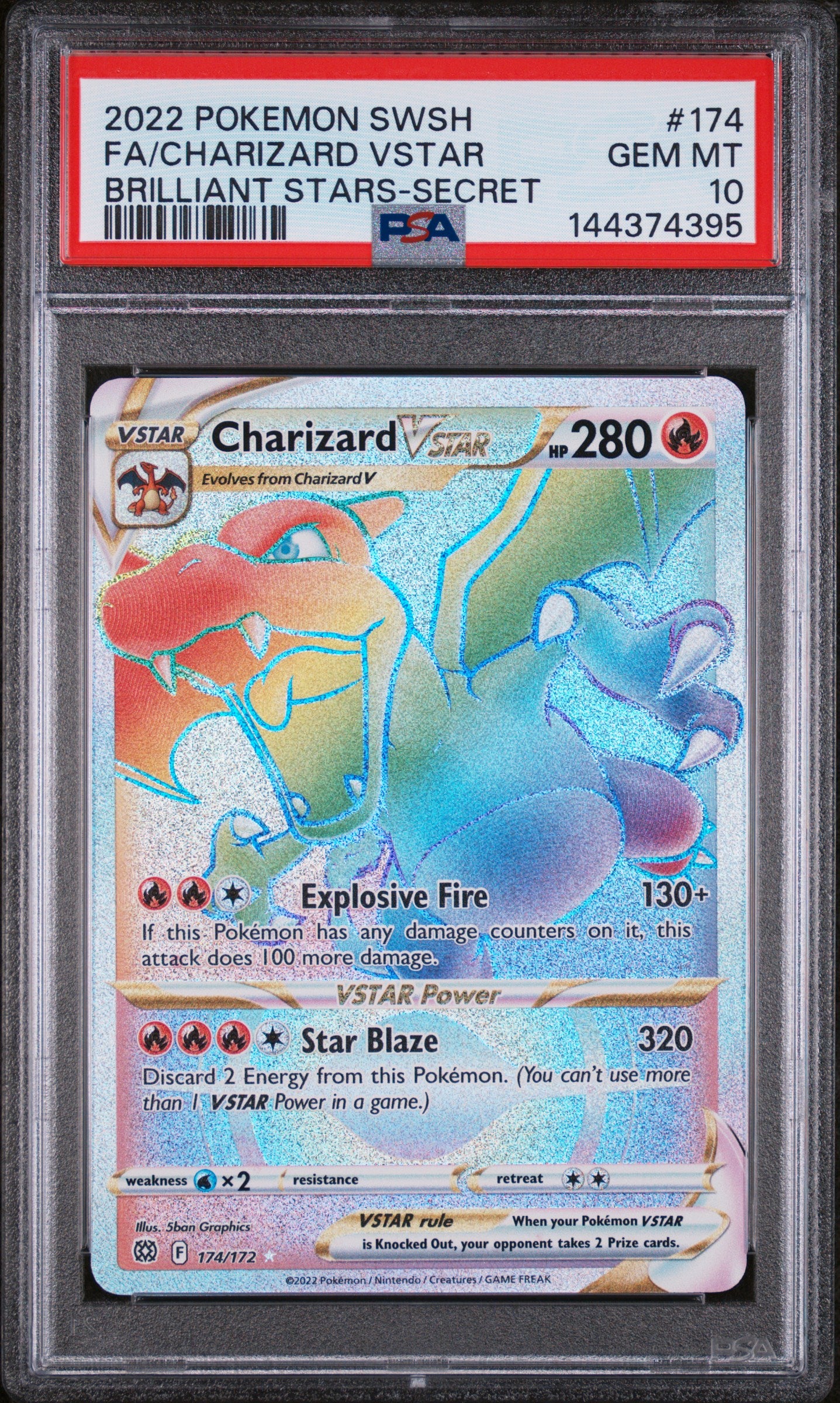 PSA 10 - BRILLIANT STARS - Charizard VStar (Secret) #174