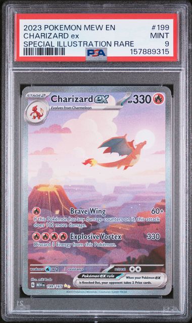 PSA 9 - Pokemon 151 - Charizard #199