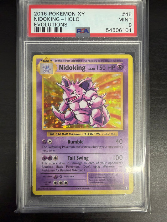 PSA 9 - Evolutions - Nidoking - Holo #45