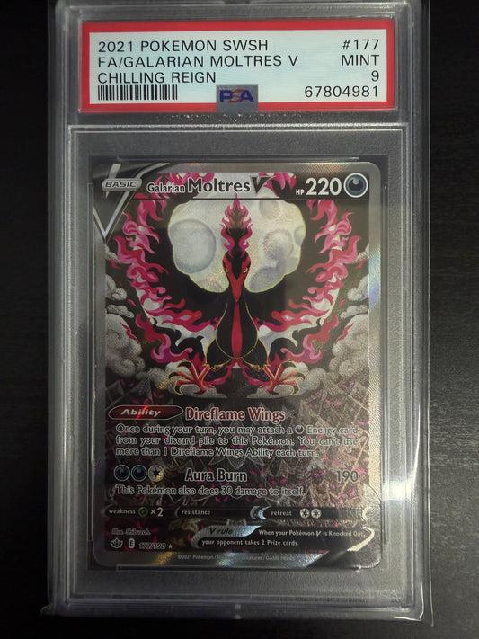 PSA 9 - Chilling Reign - Galarian Moltres #177
