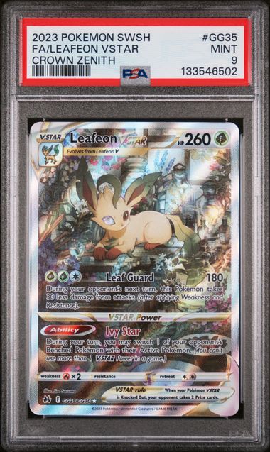 PSA 9 - Crown Zenith - Leafeon #GG35