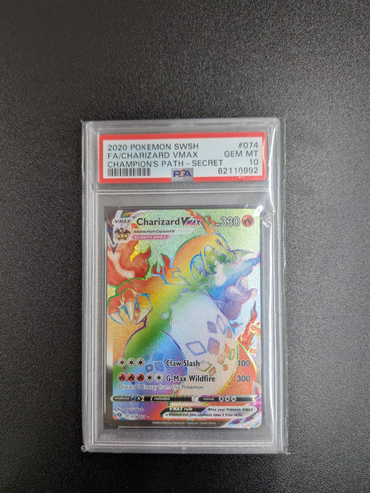 PSA 10 - Champions Path - Secret - Charizard Vmax #074