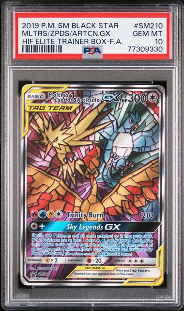 PSA 10 - 2019 POKEMON SM BLACK STAR PROMO #SM210 MLTRS/ZPDS/ARTCN