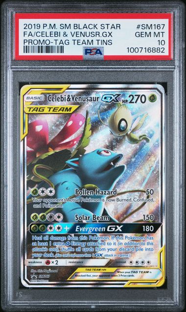PSA 10 - Tag Team Tins - Celebi & Venusaur #SM167