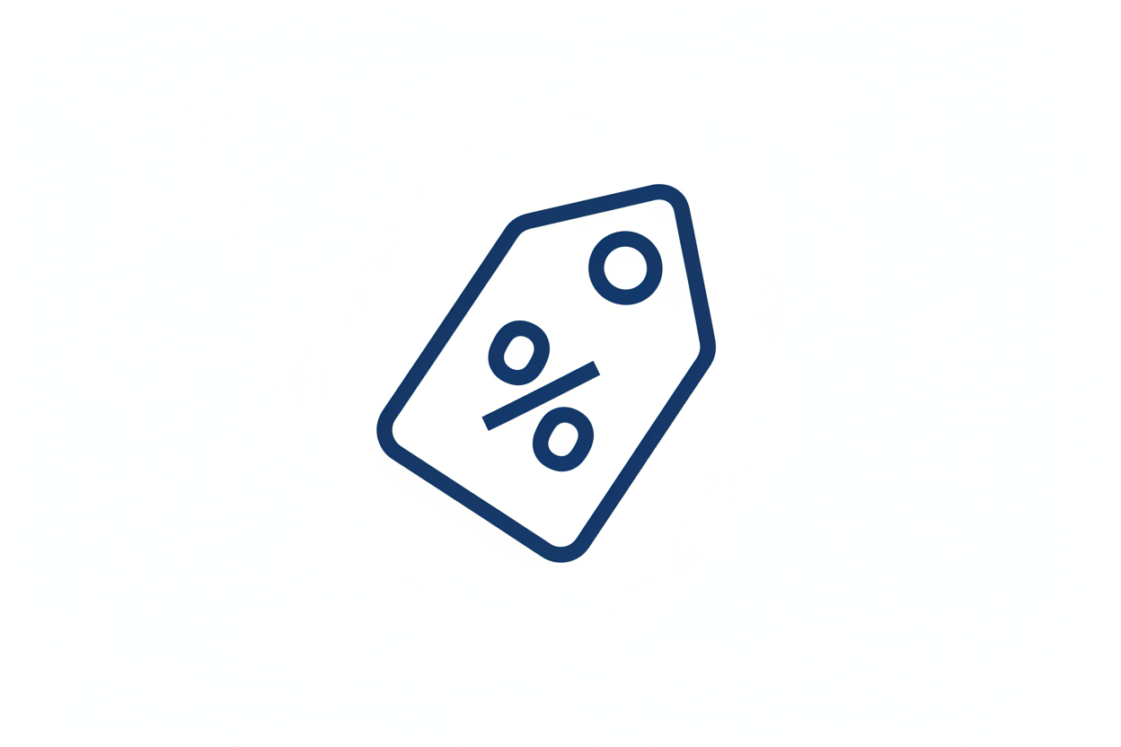 can you create me a discount icon, shipping icon and community event icon using color #143c7c