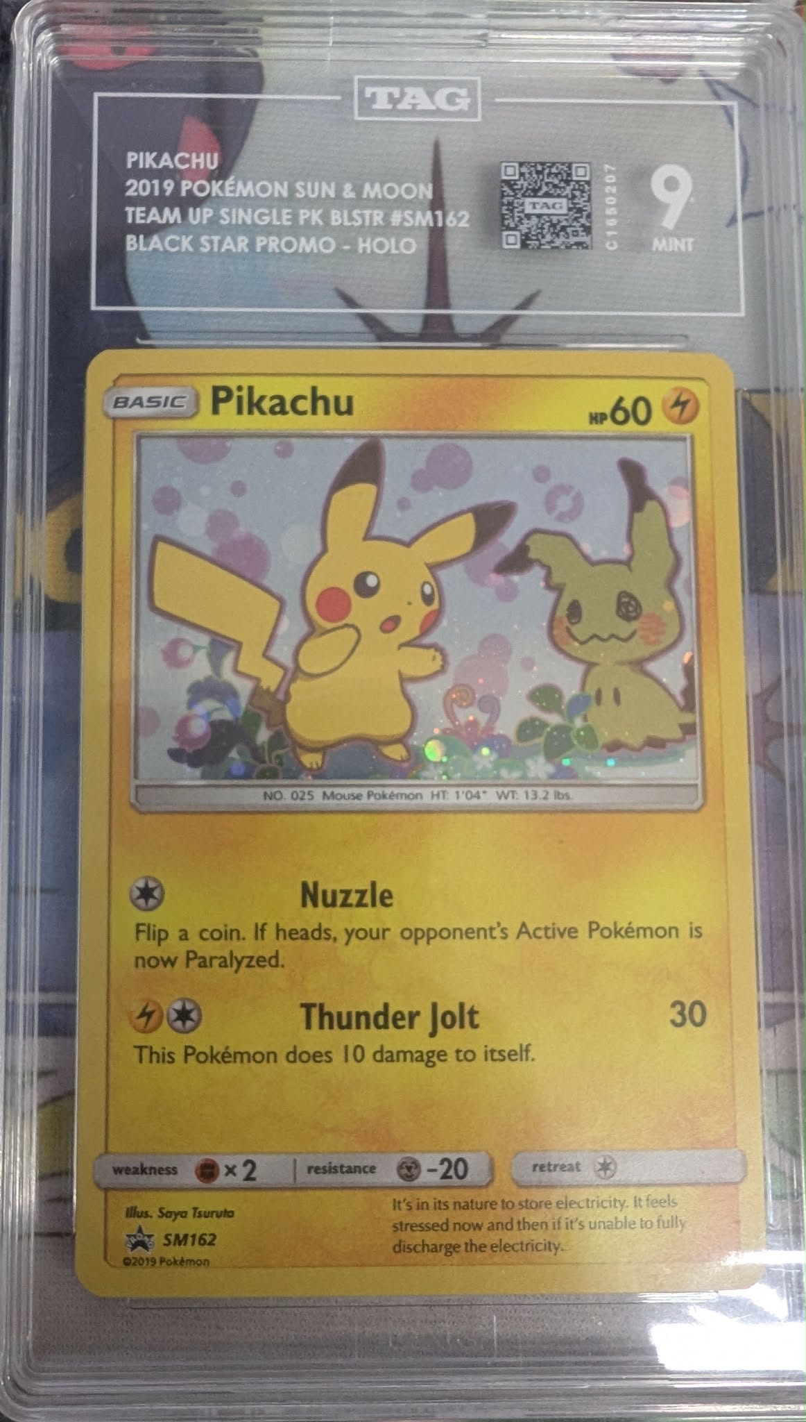 TAG 9 - Sun & Moon Base Set - Pikachu #SM162