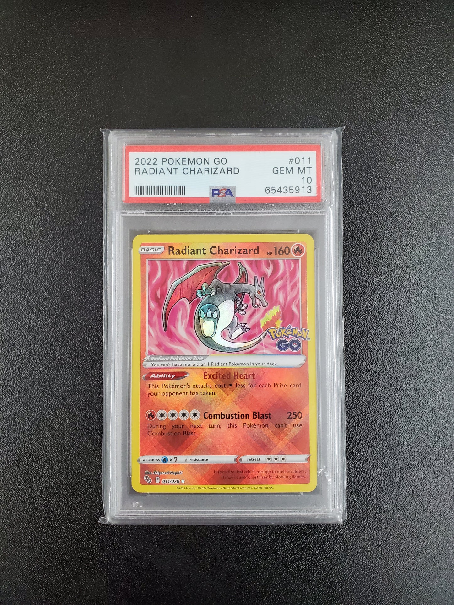 PSA 10 - 2022 Pokemon GO - Radiant Charizard #011