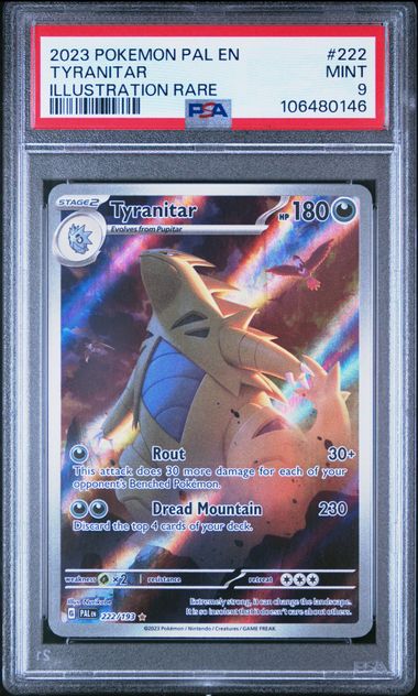 PSA 9 - Paldea Evolved - Tyranitar #222