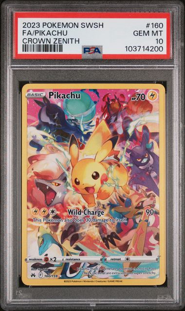 PSA 10 - Crown Zenith - Pikachu #160