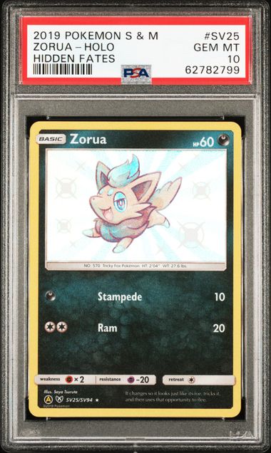 PSA 10 - HIDDEN FATES - Zorua #SV25
